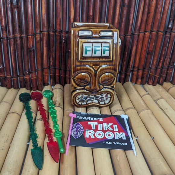 Frankie's Tiki Room Green F Tiki Bandit Tiki Mug